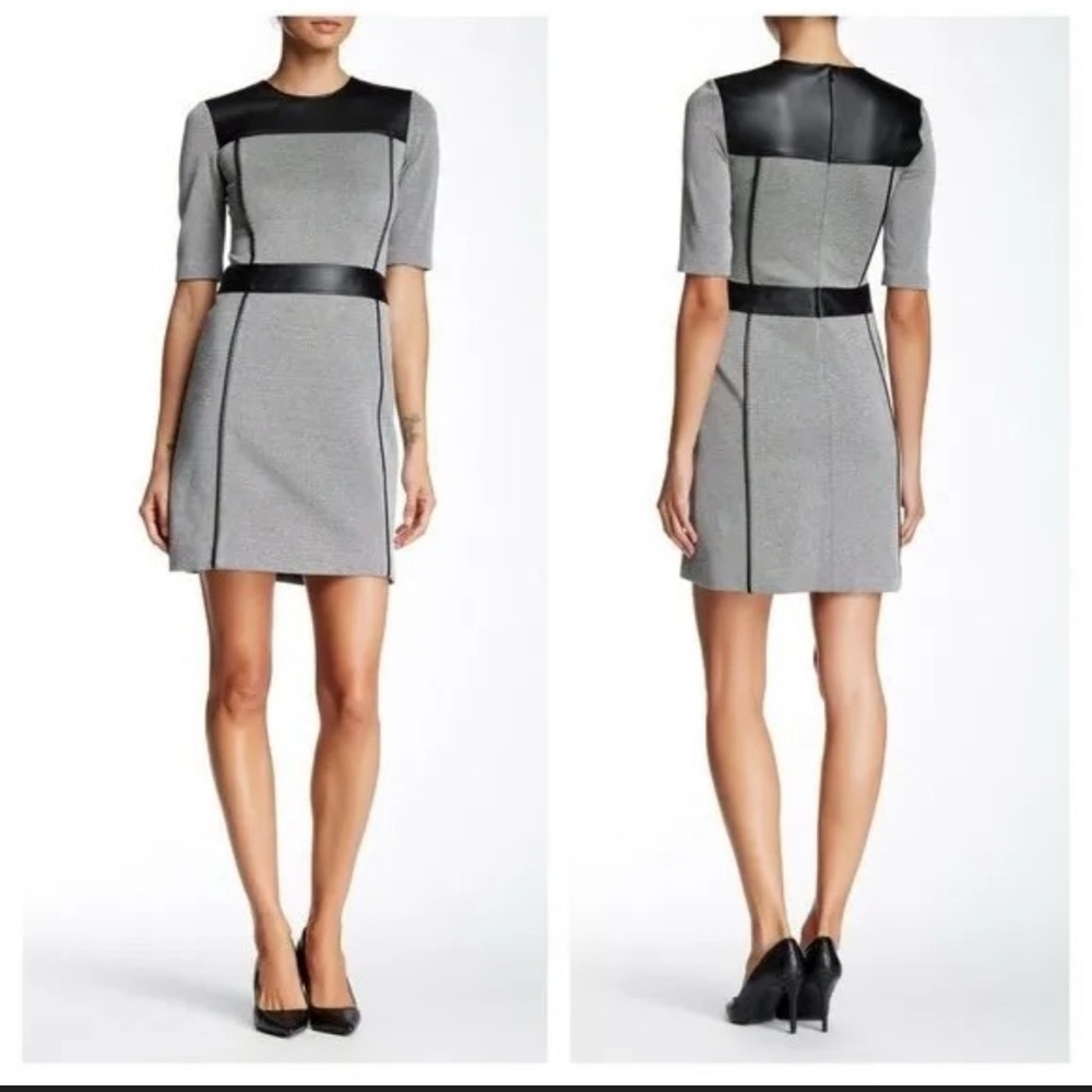Theory Women’s Calvino Elmore Lamb Black/White Knit Dress Size 10